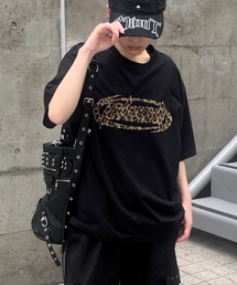 lilful | 【26春夏新作】総柄生地 アップリケ半袖Tシャツ ドット/ カモフラ/レオパード(Tシャツ/カットソー)