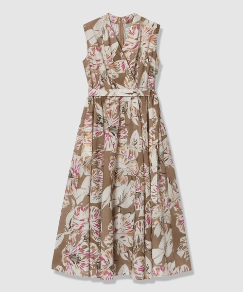 ANAYI（アナイ）の「ペイントフラワープリントフレア ワンピース（ワンピース・レディース・ブラウン/ピンク・38/36/34）」の2枚目の写真