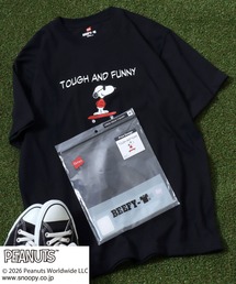 Hanes（ヘインズ）PEANUTS×BEEFY-Tコラボ スヌーピーキャラクタープリントTシャツ 半袖