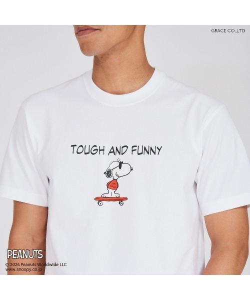 HANES(ヘインズ)の「Hanes(ヘインズ)PEANUTS×BEEFY-Tコラボ スヌーピーキャラクタープリントTシャツ 半袖(Tシャツ/カットソー・メンズ・ブラック/ホワイト・XL/L/M)」の8枚目の写真