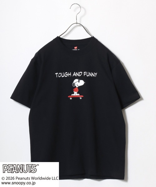 HANES(ヘインズ)の「Hanes(ヘインズ)PEANUTS×BEEFY-Tコラボ スヌーピーキャラクタープリントTシャツ 半袖(Tシャツ/カットソー・メンズ・ブラック/ホワイト・XL/L/M)」の9枚目の写真