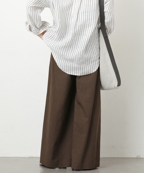 JOURNAL STANDARD relume（ジャーナルスタンダード　レリューム）の「《追加 / 新色》リネンコットンワイドギャザーパンツ（その他パンツ・レディース・ネイビー/ブラウン/アイボリー・38/36）」の16枚目の写真