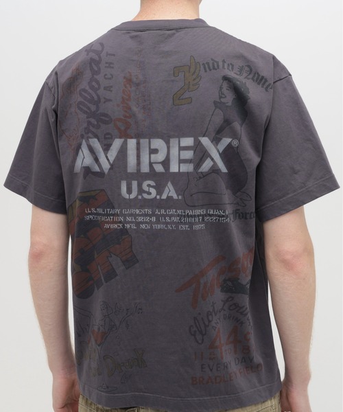 AVIREX(アヴィレックス)の「ARCHIVE PRINT T-SHIRT / アーカイブ プリント Tシャツ / AVIREX /アヴィレックス(Tシャツ/カットソー・メンズ・ナチュラル/チャコール・LARGE/MEDIUM/XX-LARGE/X-LARGE)」の12枚目の写真