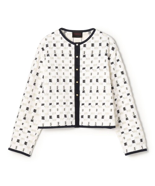 TOMORROWLAND collection(トゥモローランドコレクション)の「ブロックトリコット カーディガンジャケット(ノーカラージャケット・レディース・ホワイト系その他・36)」の1枚目の写真