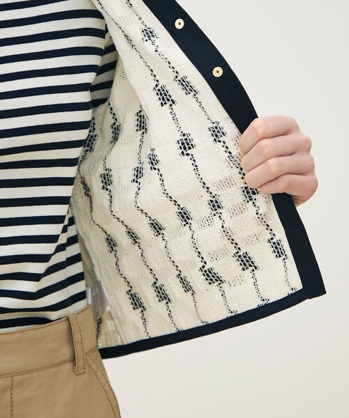 TOMORROWLAND collection(トゥモローランドコレクション)の「ブロックトリコット カーディガンジャケット(ノーカラージャケット・レディース・ホワイト系その他・36)」の6枚目の写真