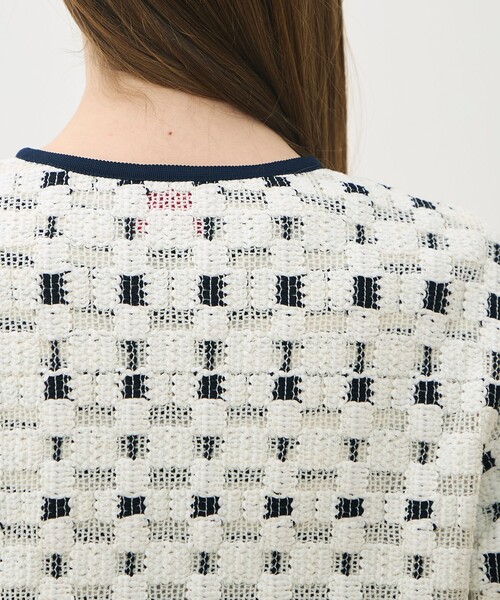 TOMORROWLAND collection(トゥモローランドコレクション)の「ブロックトリコット カーディガンジャケット(ノーカラージャケット・レディース・ホワイト系その他・36)」の8枚目の写真