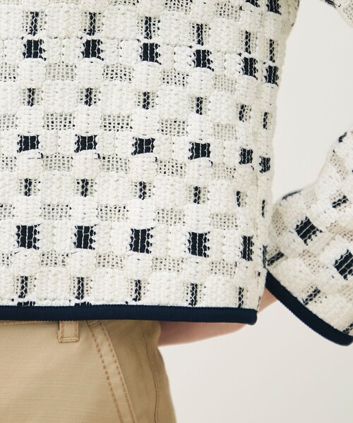 TOMORROWLAND collection(トゥモローランドコレクション)の「ブロックトリコット カーディガンジャケット(ノーカラージャケット・レディース・ホワイト系その他・36)」の10枚目の写真