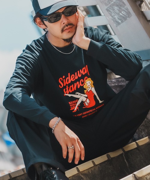En serio TOKYO(エンソリオトーキョー)の「【SIDEWAYSTANCE】ドレスウーマン長袖Tシャツ 70578(Tシャツ/カットソー・メンズ・ホワイト/オートミール/ブラック・SMALL/LARGE/MEDIUM/X-LARGE)」の12枚目の写真