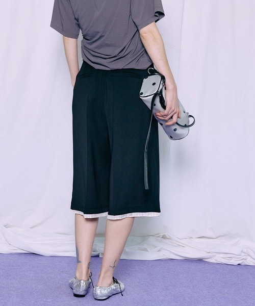 MAISON SPECIAL（メゾンスペシャル）の「Tulle Layered Midi Pants/チュールレイヤードミモレパンツ（その他パンツ・レディース・ライトグレー/ブラック・38/36）」の12枚目の写真