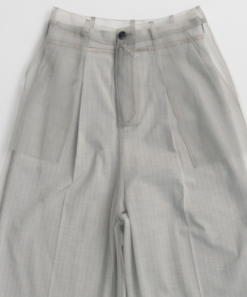 MAISON SPECIAL（メゾンスペシャル）の「Tulle Layered Midi Pants/チュールレイヤードミモレパンツ（その他パンツ・レディース・ライトグレー/ブラック・38/36）」の17枚目の写真
