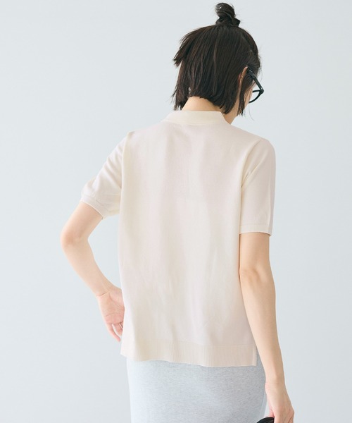coca(coca)(コカ)の「ポロニットトップス(ポロシャツ・レディース・ブラック/アイボリー/ライトグレー・L/M/S)」の14枚目の写真