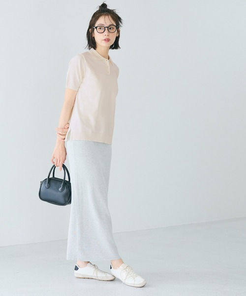 coca(coca)(コカ)の「ポロニットトップス(ポロシャツ・レディース・ブラック/アイボリー/ライトグレー・L/M/S)」の15枚目の写真
