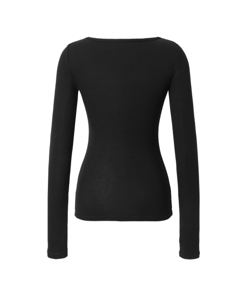 KHAKIPOINT(カーキポイント)の「Sheer V-neck Top (black)(Tシャツ/カットソー・レディース・その他・FREE)」の3枚目の写真