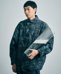 sneeuw（スニュウ）の「カンプリントスタンドカラーコート（ピーコート）」