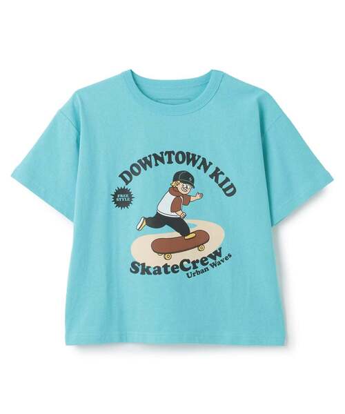 and D. petit main(アンドディープティマイン)の「【365D】OFUZAKE半袖T(Tシャツ/カットソー・キッズ・ライトブルー/ベージュ/グリーン/パープル・100cm/120cm/110cm/140cm/90cm/130cm)」の1枚目の写真