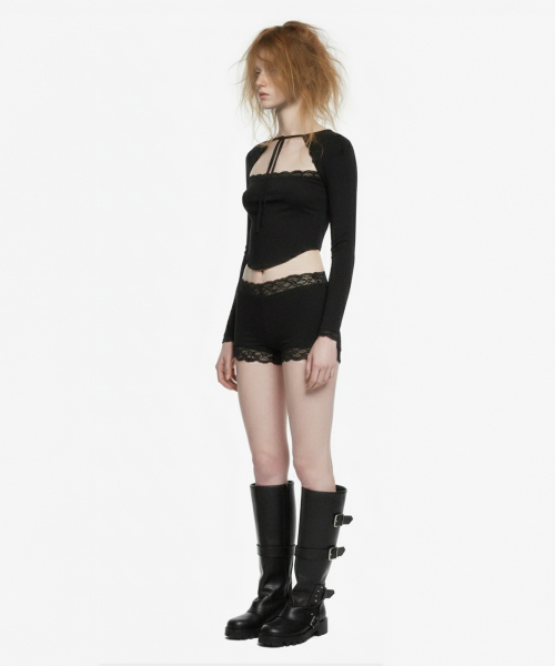 MILK ASH AND DOLLS（ミルク アッシュ アンド ドールズ）の「レースマイクロパンツ - ブラック（その他パンツ・レディース・ブラック・SMALL/MEDIUM）」の3枚目の写真