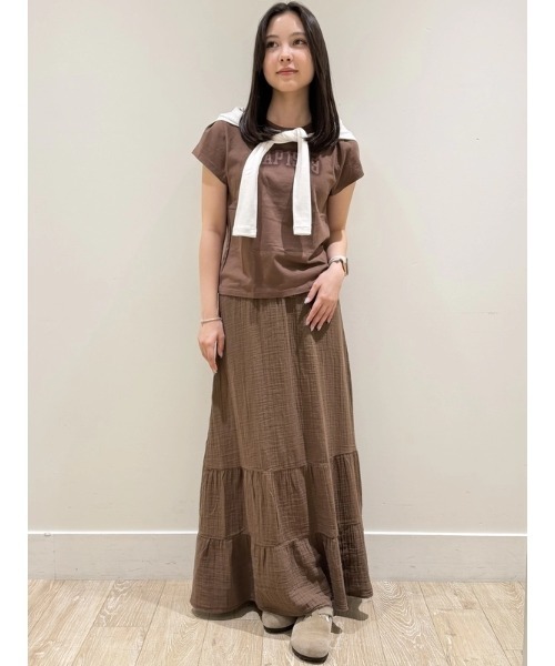 GAP(ギャップ)の「Gap1969 コットン ジャージー フィット クロップド グラフィックTシャツ(Tシャツ/カットソー・レディース・ホワイト/ピンク/ブラウン・XL/L/M/S/XS/XXS)」の11枚目の写真