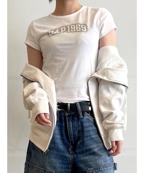 GAP(ギャップ)の「Gap1969 コットン ジャージー フィット クロップド グラフィックTシャツ(Tシャツ/カットソー・レディース・ホワイト/ピンク/ブラウン・XL/L/M/S/XS/XXS)」の16枚目の写真
