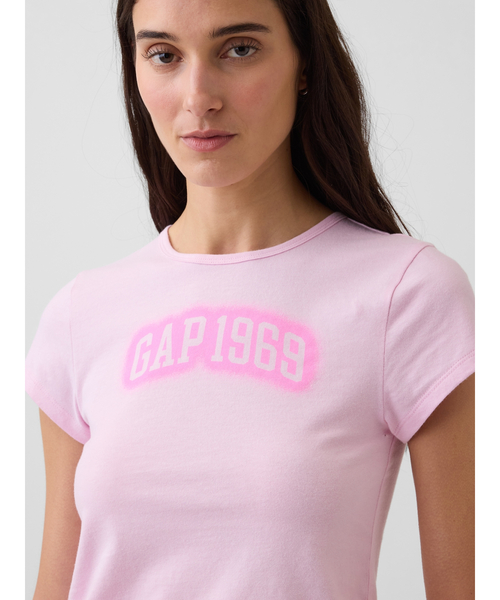 GAP(ギャップ)の「Gap1969 コットン ジャージー フィット クロップド グラフィックTシャツ(Tシャツ/カットソー・レディース・ホワイト/ピンク/ブラウン・XL/L/M/S/XS/XXS)」の7枚目の写真