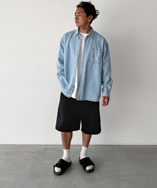 CANAL JEAN(キャナルジーン)の「choice_cnl デニムオーバーシャツ(シャツ/ブラウス・レディース・ライトブルー・ONE SIZE)」の7枚目の写真
