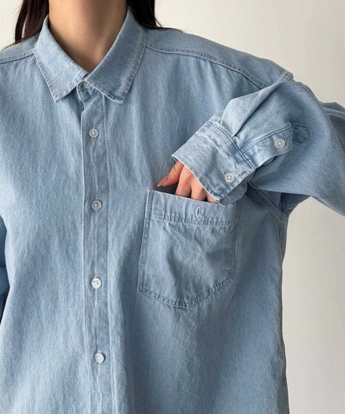 CANAL JEAN(キャナルジーン)の「choice_cnl デニムオーバーシャツ(シャツ/ブラウス・レディース・ライトブルー・ONE SIZE)」の11枚目の写真