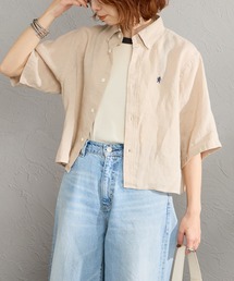 GYMPHLEX | [GYMPHLEX/ジムフレックス] ボタンダウン リネン ショートスリーブTシャツ(シャツ/ブラウス)