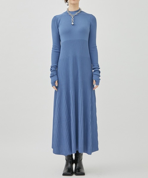 WRAPINKNOT（ラッピンノット）の「[WRAPINKNOT/ラッピンノット]EX.RIB KNIT OP（ワンピース・レディース・ベージュ/ブルー/ブラック・1/0）」の11枚目の写真