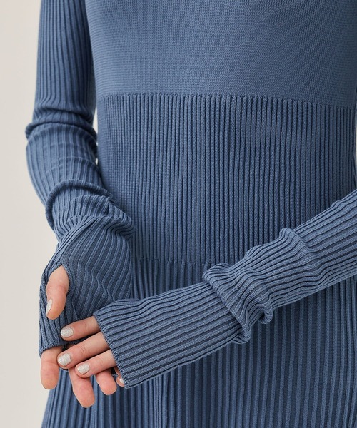 WRAPINKNOT（ラッピンノット）の「[WRAPINKNOT/ラッピンノット]EX.RIB KNIT OP（ワンピース・レディース・ベージュ/ブルー/ブラック・1/0）」の16枚目の写真