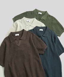 TOBEE（トゥビー）の「【TOBEE】スキッパー サマーニットポロ リネン半袖シャツ（ポロシャツ）」