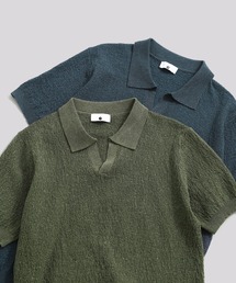 TOBEE（トゥビー）の「【TOBEE】スキッパー サマーニットポロ リネン半袖シャツ（ポロシャツ）」