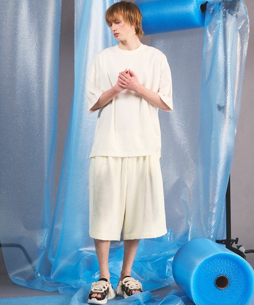 MAISON SPECIAL(メゾンスペシャル)の「《UNISEX》Smashing Punch Prime-Over Crew Neck Short Sleeve T-Shirt/スマッシングポンチプライムオーバーショートスリーブTシャツ【MAISON SPECIAL/メゾンスペシャル】(Tシャツ/カットソー・メンズ・ブラック/チャコールグレー/ライトブルー/レッド/ホワイト・0/2/1)」の15枚目の写真