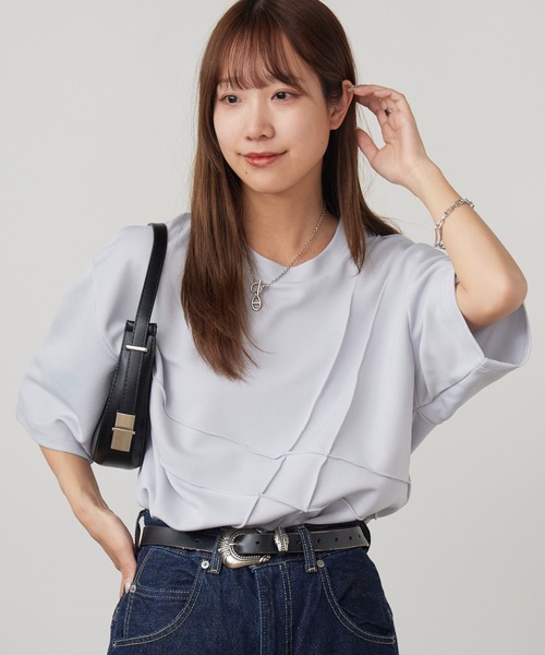ROOPTOKYO(ループトウキョウ)の「ピンタック梨地Tシャツ ルーズフィット 半袖Tシャツ 秋 秋服 2026年秋冬(Tシャツ/カットソー・メンズ・チャコールグレー/ブラック/グレー・M/L)」の3枚目の写真
