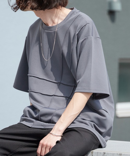 ROOPTOKYO(ループトウキョウ)の「ピンタック梨地Tシャツ ルーズフィット 半袖Tシャツ 秋 秋服 2026年秋冬(Tシャツ/カットソー・メンズ・チャコールグレー/ブラック/グレー・M/L)」の2枚目の写真