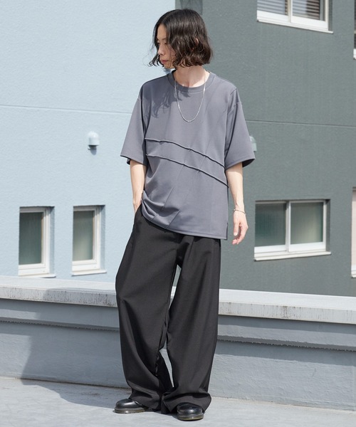 ROOPTOKYO(ループトウキョウ)の「ピンタック梨地Tシャツ ルーズフィット 半袖Tシャツ 秋 秋服 2026年秋冬(Tシャツ/カットソー・メンズ・チャコールグレー/ブラック/グレー・M/L)」の22枚目の写真