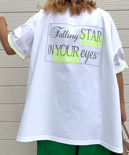 Q(キュー)の「バックロゴチュールT(Tシャツ/カットソー・レディース・ブラック/ホワイト・MEDIUM)」の2枚目の写真