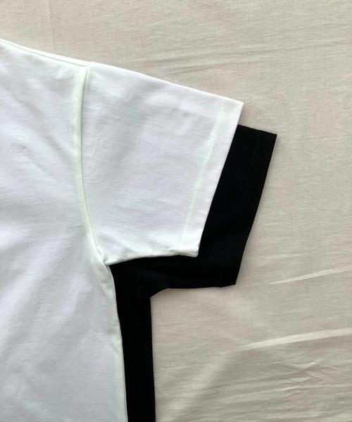 Q(キュー)の「バックロゴチュールT(Tシャツ/カットソー・レディース・ブラック/ホワイト・MEDIUM)」の12枚目の写真