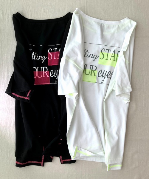 Q(キュー)の「バックロゴチュールT(Tシャツ/カットソー・レディース・ブラック/ホワイト・MEDIUM)」の14枚目の写真