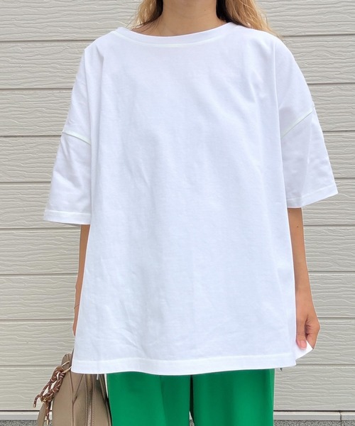 Q(キュー)の「バックロゴチュールT(Tシャツ/カットソー・レディース・ブラック/ホワイト・MEDIUM)」の18枚目の写真