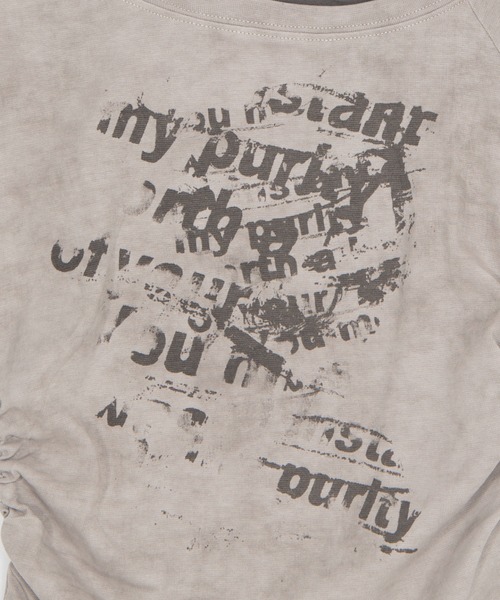 dispark(ディスパーク)の「DISPARK/サイドギャザーレイヤードオフショルT(Tシャツ/カットソー・レディース・ホワイト/グレー・FREE)」の9枚目の写真