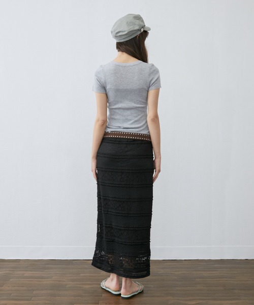 Rohwel(ローウェル)の「Shell Button Short Sleeve Knit / シェルボタンショートスリーブニット(Tシャツ/カットソー・レディース・ホワイト/イエロー/グレー・FREE)」の15枚目の写真