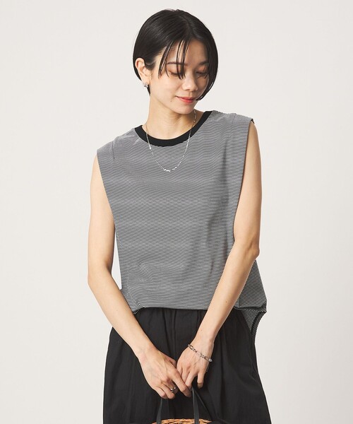 green label relaxing(グリーンレーベルリラクシング)の「ショルダータック ノースリーブ プルオーバー カットソー(Tシャツ/カットソー・レディース・ブラウン/ブラック/その他1/ピンク/オフホワイト・FREE)」の5枚目の写真