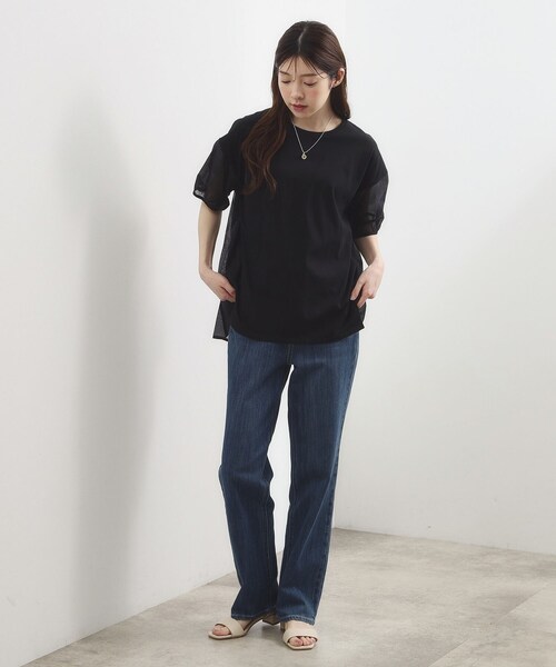 grove(グローブ)の「【貴島明日香さん着用/UVカット】体型カバー叶う、バックプリーツTシャツ(Tシャツ/カットソー・レディース・オフホワイト/ブラック/ホワイト系5/ライトグリーン・03/02/01/04/05)」の12枚目の写真