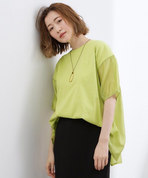 grove(グローブ)の「【貴島明日香さん着用/UVカット】体型カバー叶う、バックプリーツTシャツ(Tシャツ/カットソー・レディース・オフホワイト/ブラック/ホワイト系5/ライトグリーン・03/02/01/04/05)」の15枚目の写真