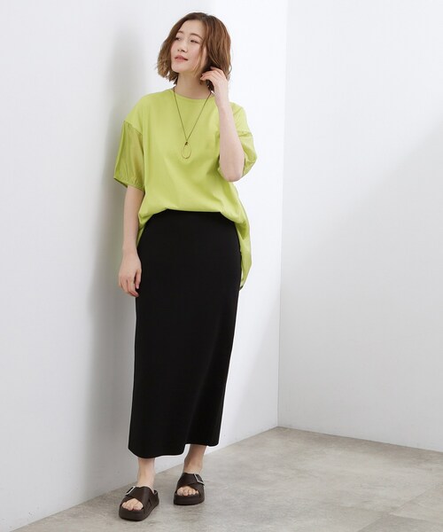 grove(グローブ)の「【貴島明日香さん着用/UVカット】体型カバー叶う、バックプリーツTシャツ(Tシャツ/カットソー・レディース・オフホワイト/ブラック/ホワイト系5/ライトグリーン・03/02/01/04/05)」の16枚目の写真