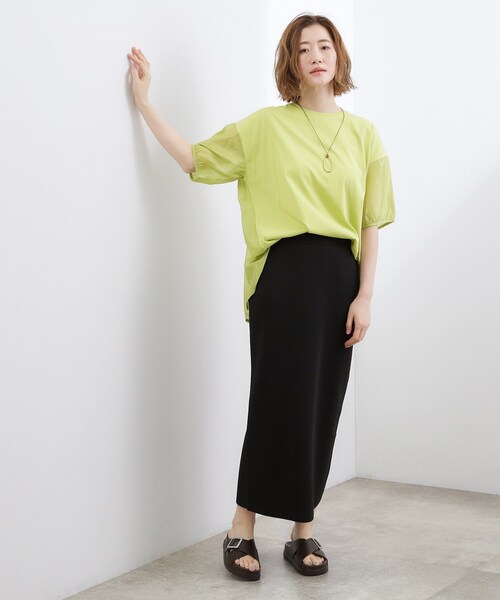 grove(グローブ)の「【貴島明日香さん着用/UVカット】体型カバー叶う、バックプリーツTシャツ(Tシャツ/カットソー・レディース・オフホワイト/ブラック/ホワイト系5/ライトグリーン・03/02/01/04/05)」の17枚目の写真