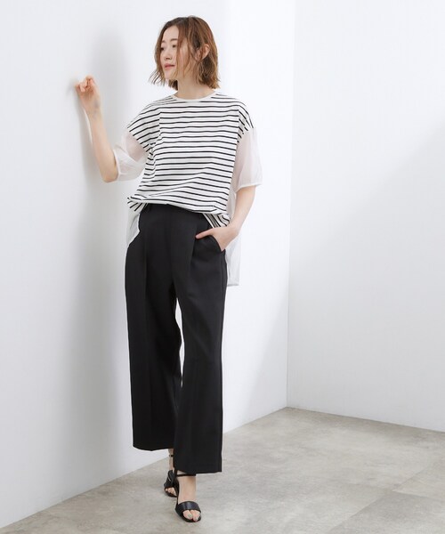grove(グローブ)の「【貴島明日香さん着用/UVカット】体型カバー叶う、バックプリーツTシャツ(Tシャツ/カットソー・レディース・オフホワイト/ブラック/ホワイト系5/ライトグリーン・03/02/01/04/05)」の20枚目の写真