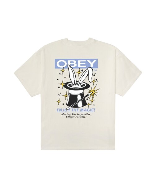 OBEY(オベイ)の「【OBEY】 ENJOY THE MAGIC(Tシャツ/カットソー・レディース・ホワイト/ブラック・SMALL)」の3枚目の写真