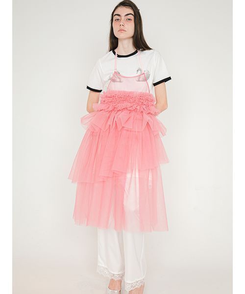 SORIN(ソリン )の「Tulle Apron Dress/チュール エプロンドレス(ワンピース・レディース・ローズ/ミント/ダークグレー・38)」の1枚目の写真