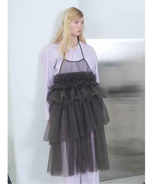 SORIN(ソリン )の「Tulle Apron Dress/チュール エプロンドレス(ワンピース・レディース・ローズ/ミント/ダークグレー・38)」の2枚目の写真