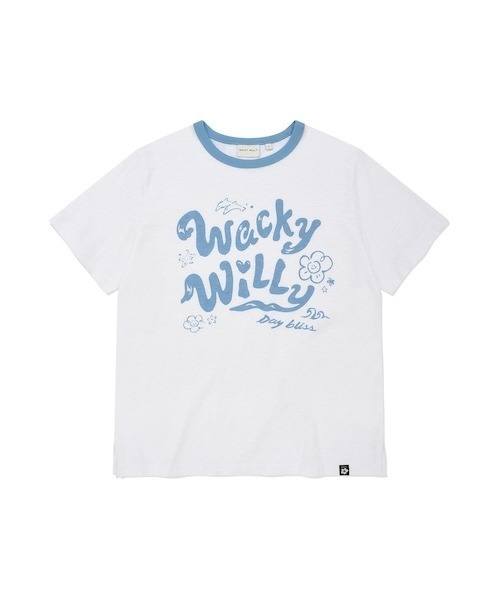 Wacky WiLLy(ワッキーウィリー)の「WOMEN'S TYPOGRAPHIC SLUB SHORT SLEEVE T-SHIRT(Tシャツ/カットソー・レディース・ホワイト/ダークネイビー・FREE)」の7枚目の写真